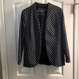 Navy Blue polka dot blazer, size M